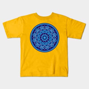 Flower Mandala Blue Kids T-Shirt